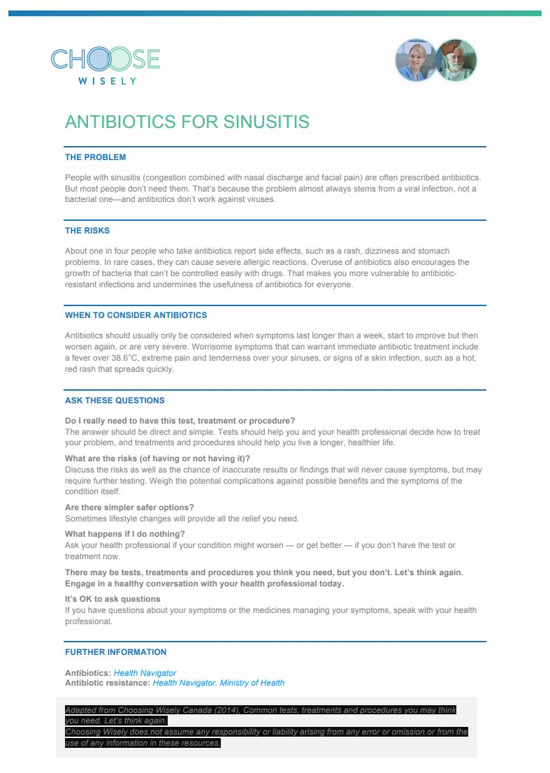 antibiotics for sinusitis