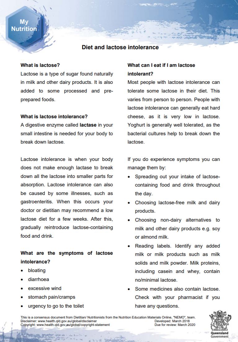 diet and lactose intolerance