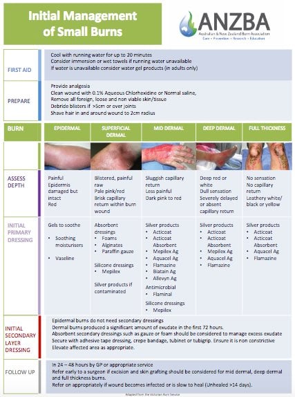 initial management of small burns