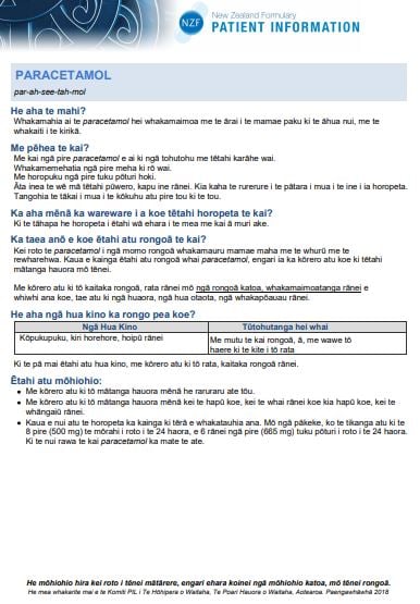 paracetamol maori