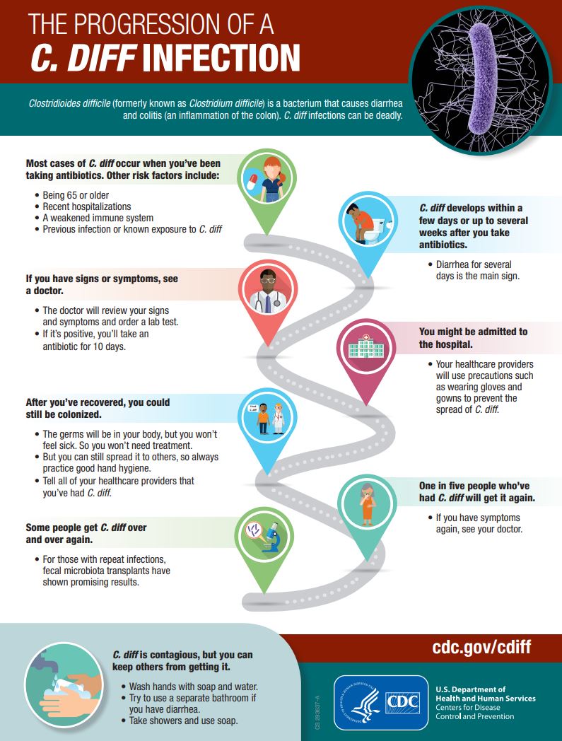 the progression of a cdiff infection
