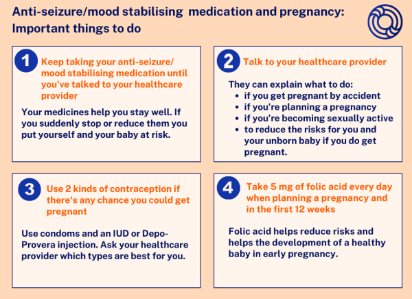 Important information for taking anti-seizure medication while pregnant.