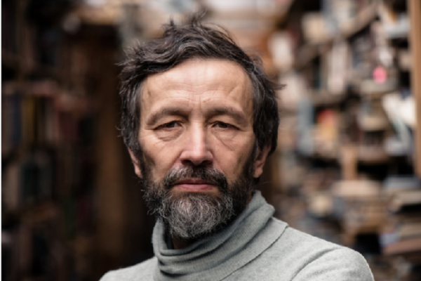 close portait of tired bearded man 